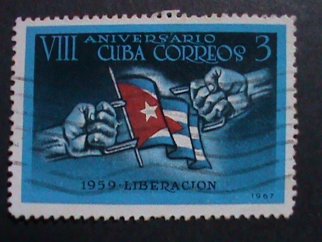 ​CUBA-1967 VERY OLD CUBA STAMPS- 8TH ANNIVERSARY-REVOLUTION USED-VERY FINE