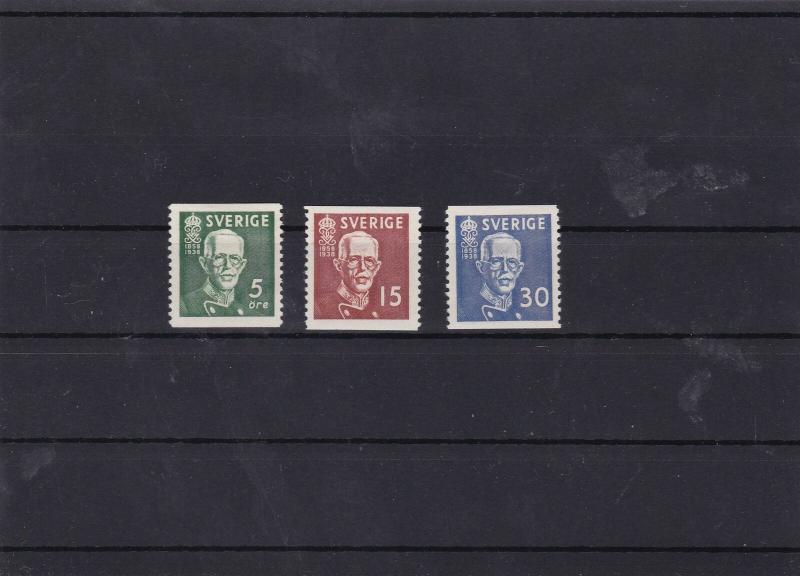 sweden 1938 mounted mint stamps set cat £21  ref 7282