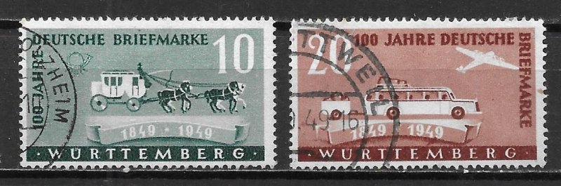 Germany (Wurttemberg) 8N38-39 100th Stamps set Used