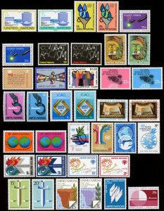 U. N. - Sc# 281 - 315, C22 - C23. MNH; 1977-79 Yearsets. 2017 SCV $12.40