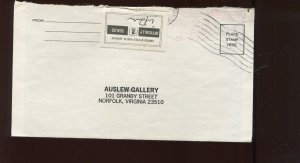 OX45 Post Office Seals on 1985 Norfolk Virginia Local Use Cover LV7014