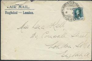 IRAQ 1931 airmail cover to UK : Baghdad Cantonment cds.....................41135