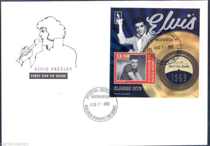 MICRONESIA  35th MEMORIAL ANNIVERSARY  ELVIS PRESLEY 'DON'T CRY DADDY'  S/S  FDC