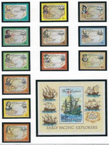 Norfolk Is 550-62 MNH 1994 Early Pacific Explorers (ak3409)