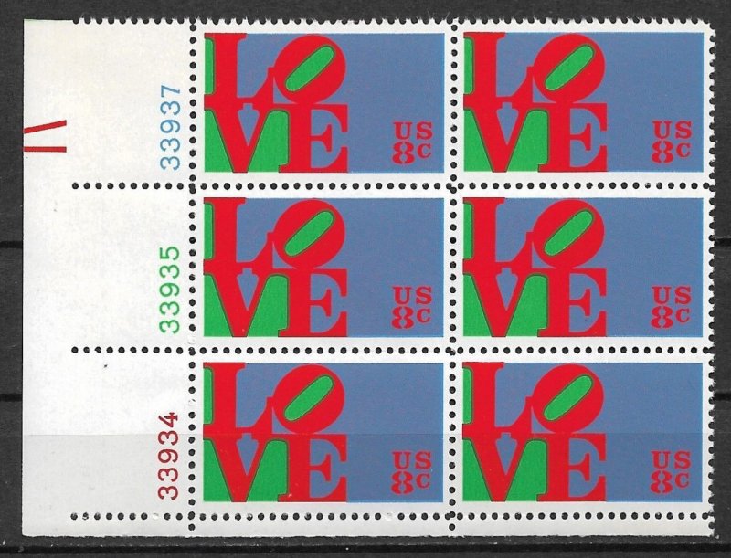 1973 Sc1475 Love by Robert Indiana MNH PB6