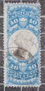 Scott R114 40 Cents Revenue Used Nice Stamp SCV $150.00