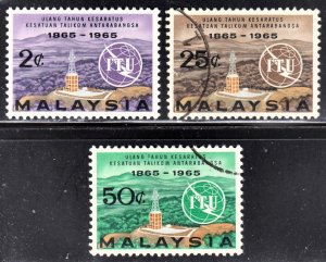 Malaysia Scott 12-14  complete set  F to VF mint & used. FREE...