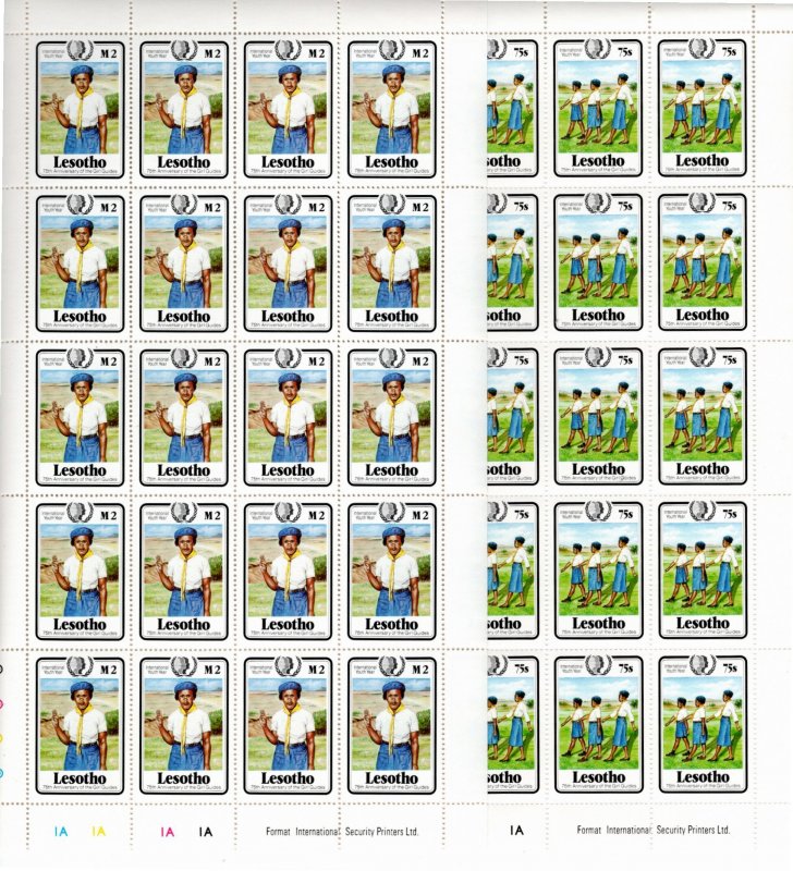 Lesotho 1985 MNH Sc 487-90 sheets of 20