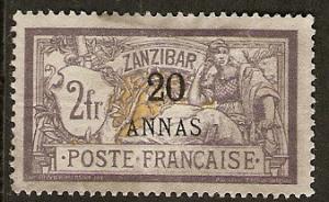 France Off Zanzibar 48 Cer 56 Mint VF 1902 SCV $85.00