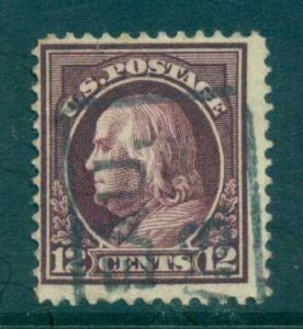USA 1912-14 Sc#417 12c claret brown Franklin Perf 12 Wmk S/L FU lot68973
