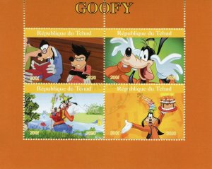 Disney Stamps Chad 2020 CTO Goofy Cartoons Animation 4v M/S