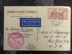 1929 Germany Graf Zeppelin LZ 127 PPC Postcard Cover Middle East flight to USA