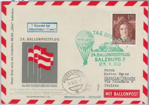 56592 -  AVIATION Baloons - AUSTRIA -  POSTAL HISTORY: SPECIAL FLIGHT COVER 1960