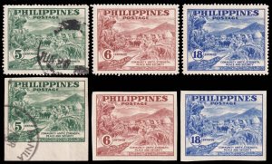 Philippines Scott 554-556, 554a-556a (1951) Mint/Used H F Complete Set Q
