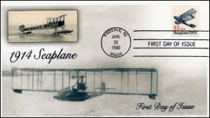 AO-2468, 1990, Seaplane, $1 Postage, Add-on Cachet, SC 2468