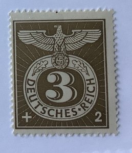 Germany 1943  Scott B217 MNH - 3 + 2 pf,  Nazi emblem,  eagle