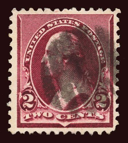 US Scott 219D 1890 fancy cancel geometric round with 5 irregularly-cut bars