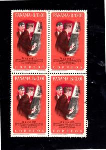 PANAMA #461A  1965  JFK,  SPACE CAPSULE     MINT VF NH O.G  BLOCK OF 4