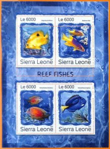 A6795 - SIERRA LEONE, Error, 2016, MISSPERF MINIATURE SHEET: Reef Fishes