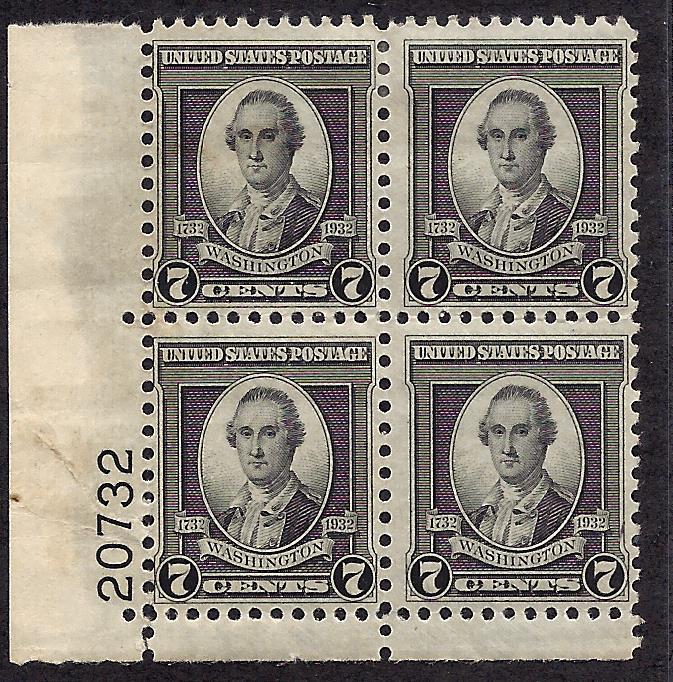 712 Mint,OG,HR... Plate Block of 4... SCV $8.50