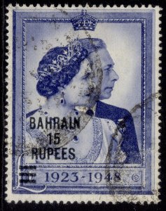 BAHRAIN GVI SG62, 15r on £1 blue, FINE USED. Cat £50.