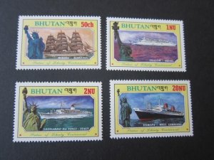 Bhutan 1986 Sc 574-6,581 MNH