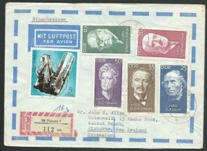 EAST GERMANY 1972 Registered airmail cover to New Zealand..................58011