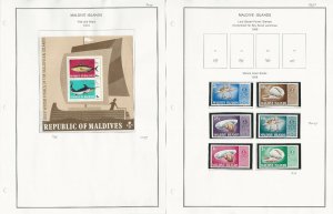 Maldive Stamp Collection on 5 Steiner Pages, Mint Sets 1968-76, JFZ