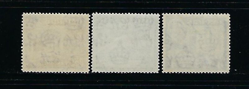 CYPRUS SCOTT #164-166 1951 GEORGE VI TYPES WITH DIFFERENT COLORS- MINT NH/LH