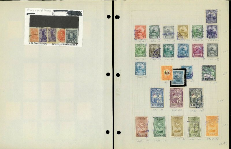 Venezuela 1882-1960 M & U (mostly) Hinged on Homemade pages