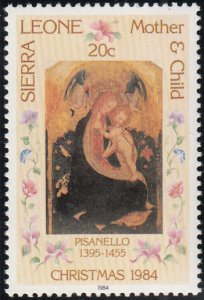 Sierra Leone 1984 MNH Sc #666 20c Mother & Child Pisanello Christmas