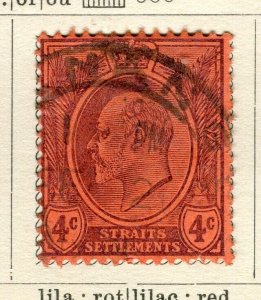 STRAITS SETTLEMENTS; 1903 early Ed VII issue fine used 4c. value