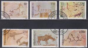 Zimbabwe # 446-451, Rock Paintings, Used Set, 1/2 Cat.