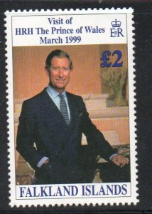 Falkland Islands Sc 728 199 Royal Visit Prince Charles stamp mint NH