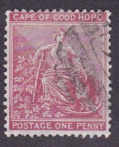 Cape Of Good Hope 1865 Scott Number 16.1d rose Perf-14 Fine/VF/(o) Nice Margins