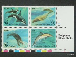 BOBPLATES #2508-11 Sea Creatures Plate Block VF MNH CV=$3~See Details for #s/Pos