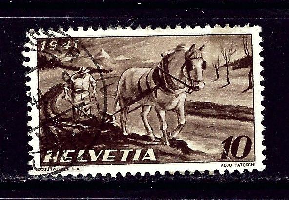 Switzerland 279 Used 1941 Farmer Plowing