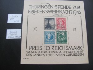 GERMANY  SBZ THÜRINGEN FAKE CANCEL SHEET IS GOOD 1945 USED MI.  BLOCK 2t   (138)