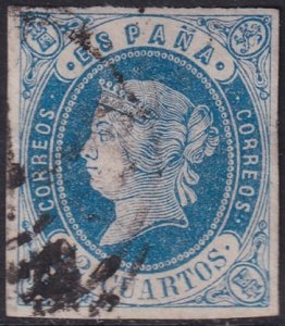 Spain 1862 Sc 57 used cartwheel cancel