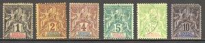 Senegal Scott 35-40 Unused/Used H - 1892-1900 Navigation and Commerce-SCV $22.25