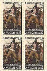 1968 John Trumbull Artist, Block of 4 6c Postage Stamps, Sc#1361, MNH, OG