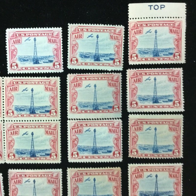 C11 5¢ Beacon on Rocky Mountain 30 Hinged airmail stamps Issued In