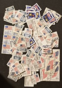 US 100 Used FLAG Stamp Lot Arts Crafts Projects z5028