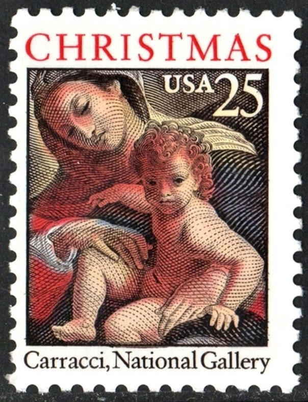 SC#2427 25¢ Madonna & Child Single (1989) MNH