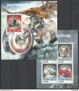 2016 Sierra Leone Transport Motorcycles Kb+Bl ** Stamps St391