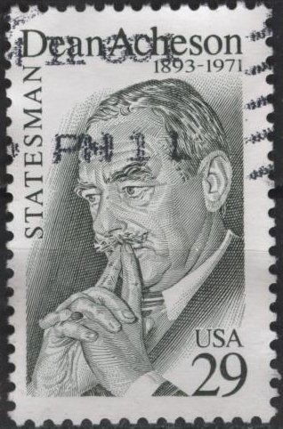 US 2755 (used, 2020 cancel) 29¢ Dean Acheson (1993)