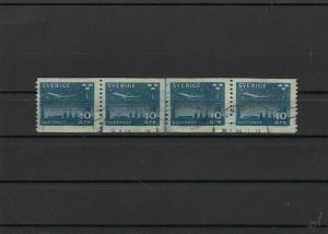 Sweden Luftpost Stamps Strip ref R 16519