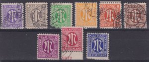 Germany Occupation Stamps - AMG Issue 1945; #3N2a - 3N13a vfu