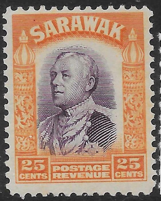 SARAWAK SG117 1934 25c VIOLET & ORANGE MTD MINT