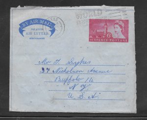 Just Fun Cover Great Britain 1960 Aerogramme - Queen Elisabeth (my4890)